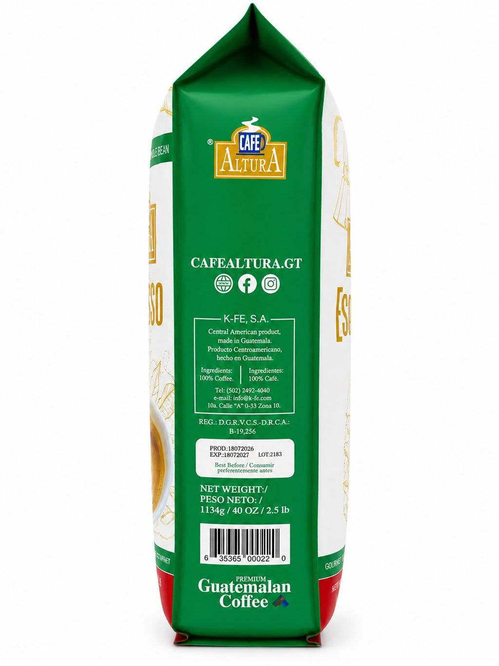 Espresso grano 2.5 Lbs (40oz)